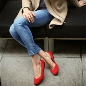 Rothy’s The Flat Round Toe Scooter Red NWOT